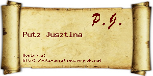 Putz Jusztina névjegykártya